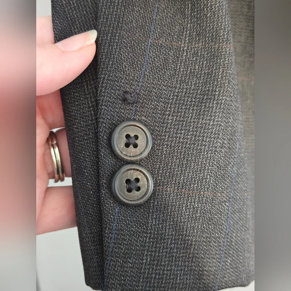 Botany 500 Couture Gray Blazer Sport Coat 44L Wool Made in USA Mens - Picture 3 of 10
